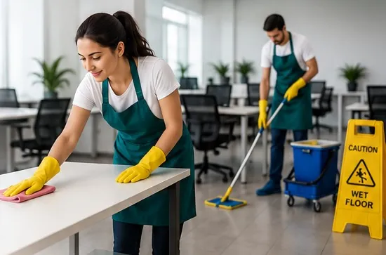 Cleaning Expert team cleaning an office space
